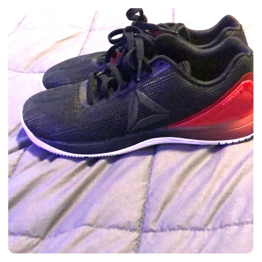 Red and black Reebok Nano 7
